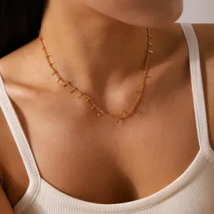 Minimalist Tassel Wave Stainless Steel Necklaces