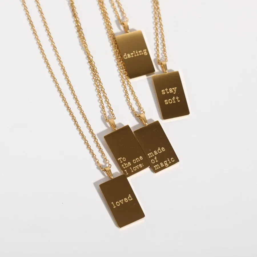 Minimalist Text Number Letter Titanium Steel Necklaces