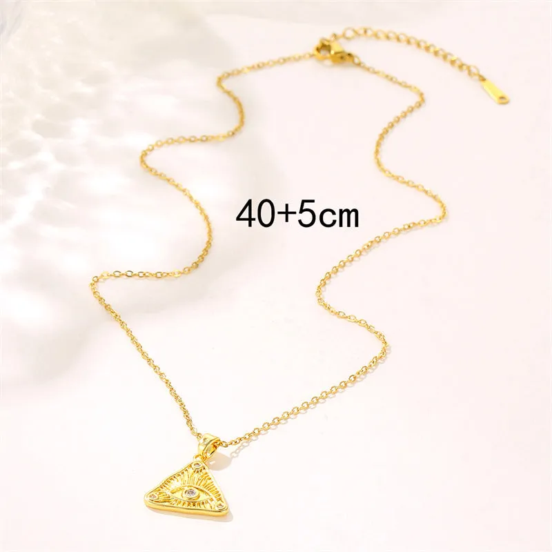 Minimalist Triangle Geometric Stainless Steel Electroplating Necklaces