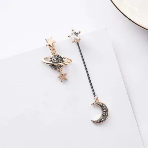 Moon, Stars celestial earrings