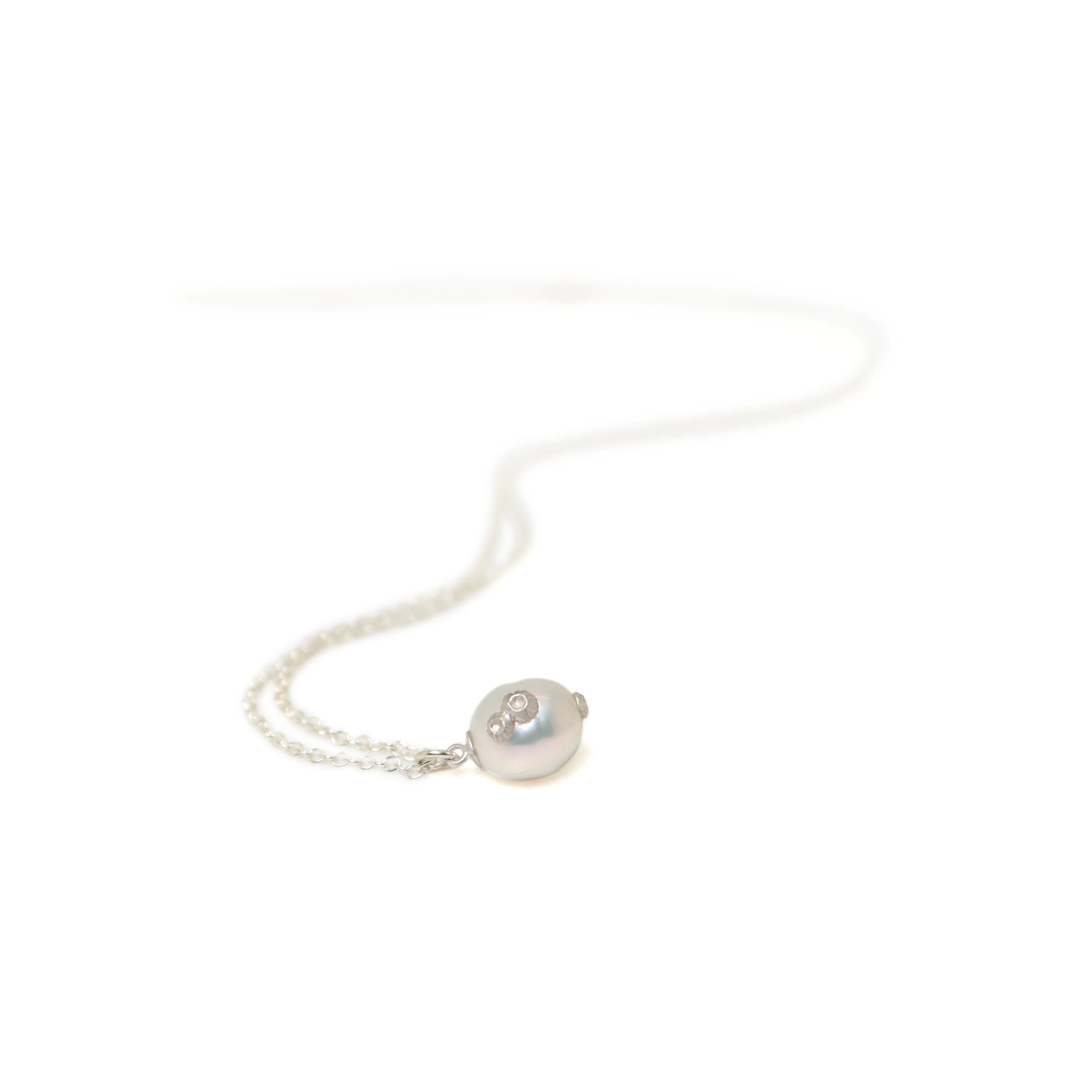 Moonshine Baroque Pearl Ruthie B. Necklace with Barnacles