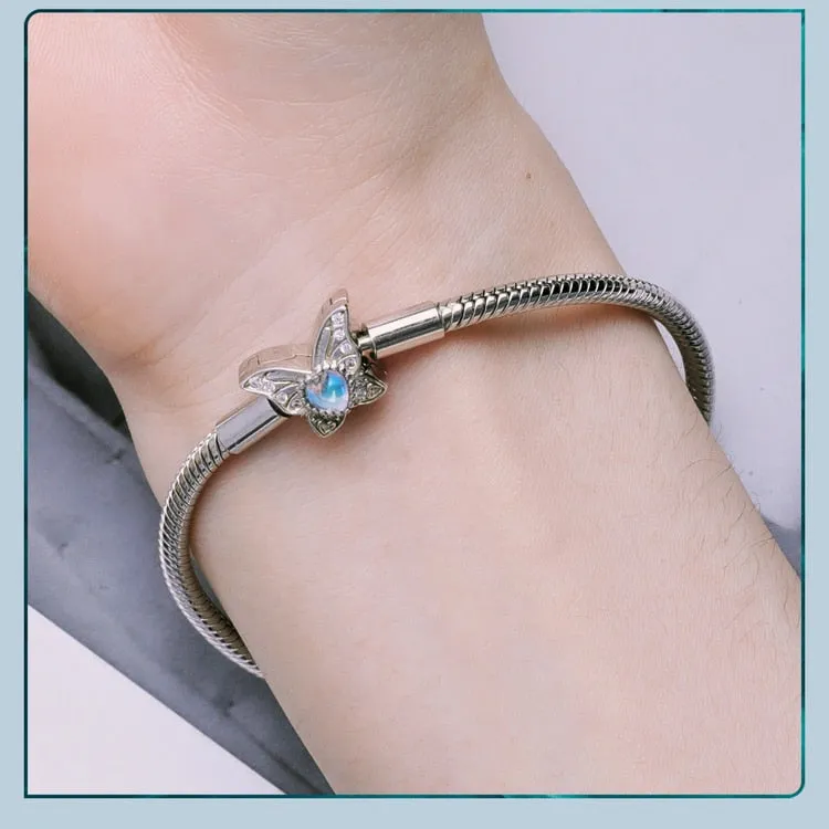 Moonstone Butterfly Chain Bracelet Bangle