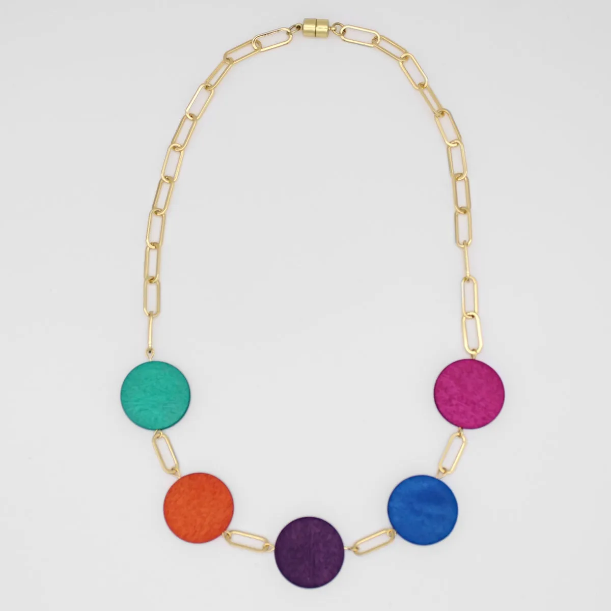 Multi Color Chain Link Ora Necklace