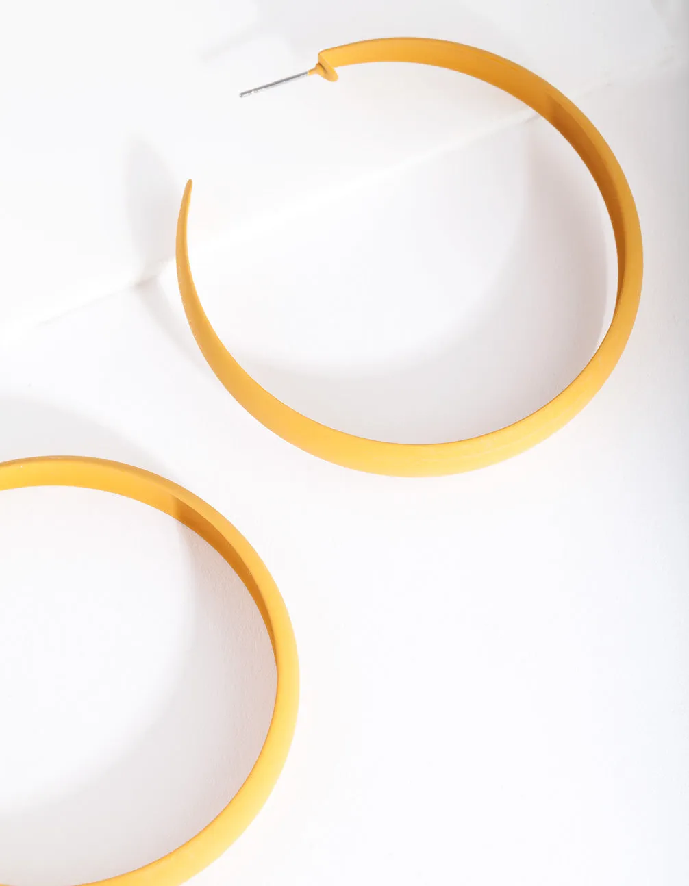 Mustard Coated Metal 60mm Hoop Earrings