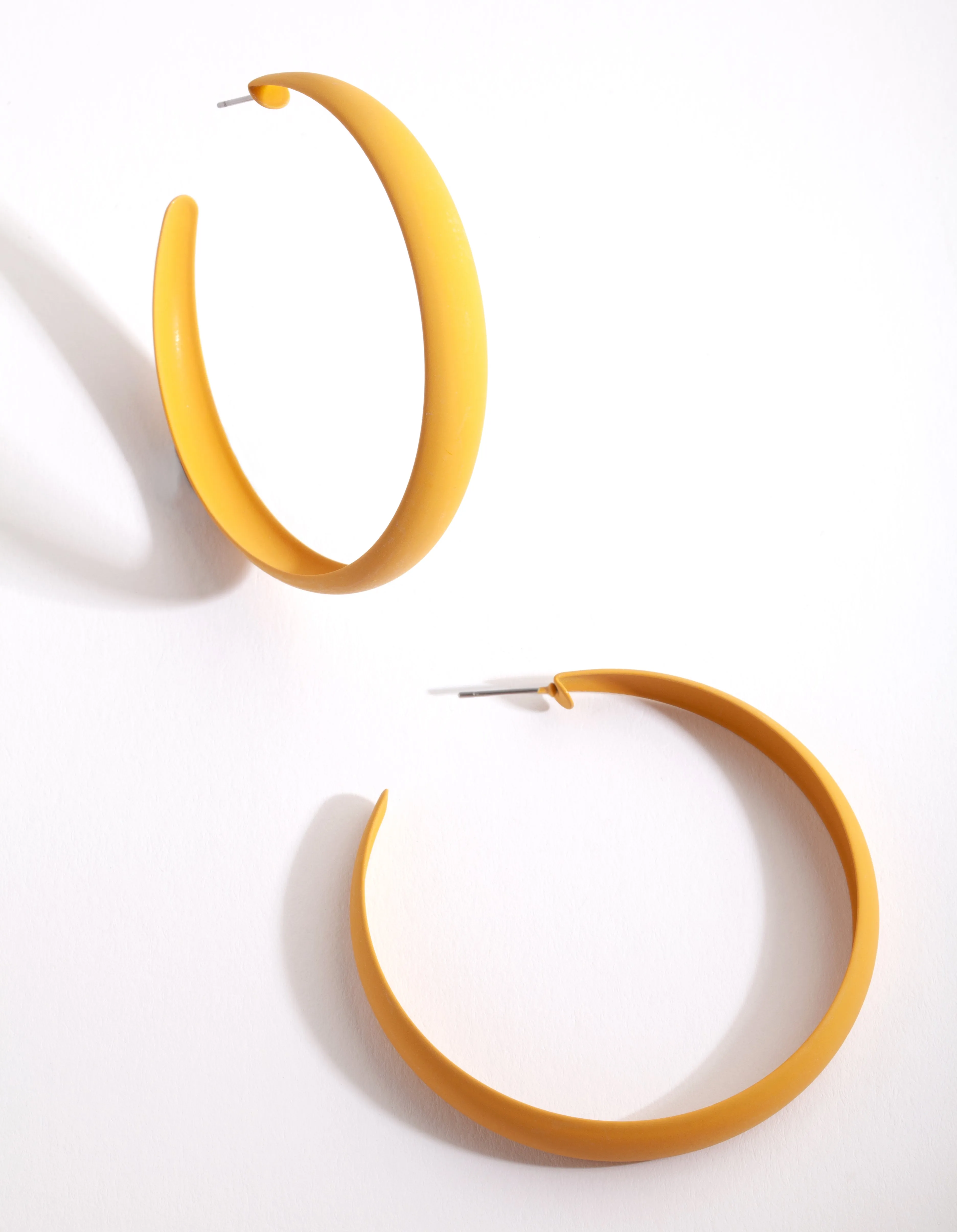 Mustard Coated Metal 60mm Hoop Earrings