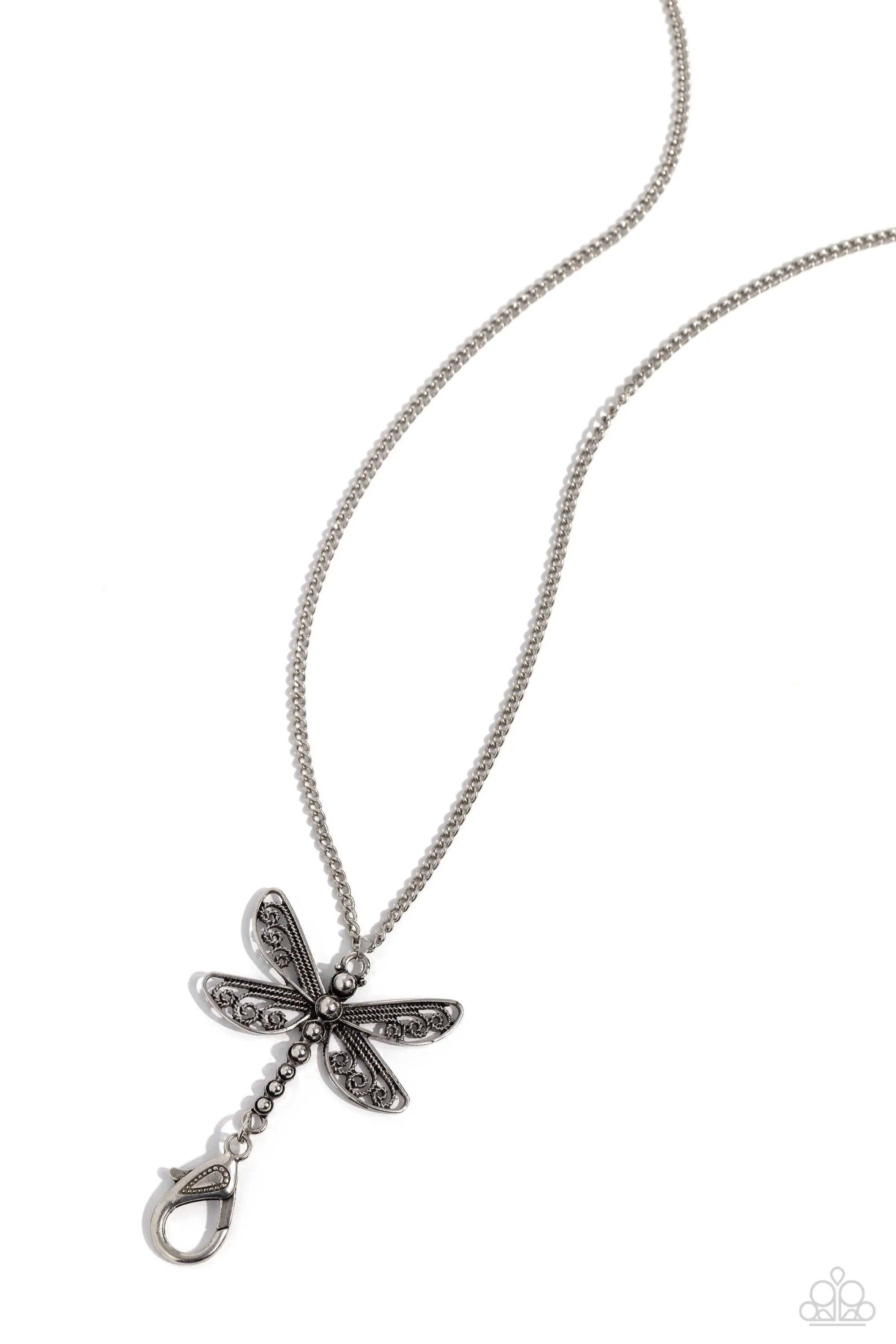 Necklace Dragonfly Dance - Silver Lanyard N354