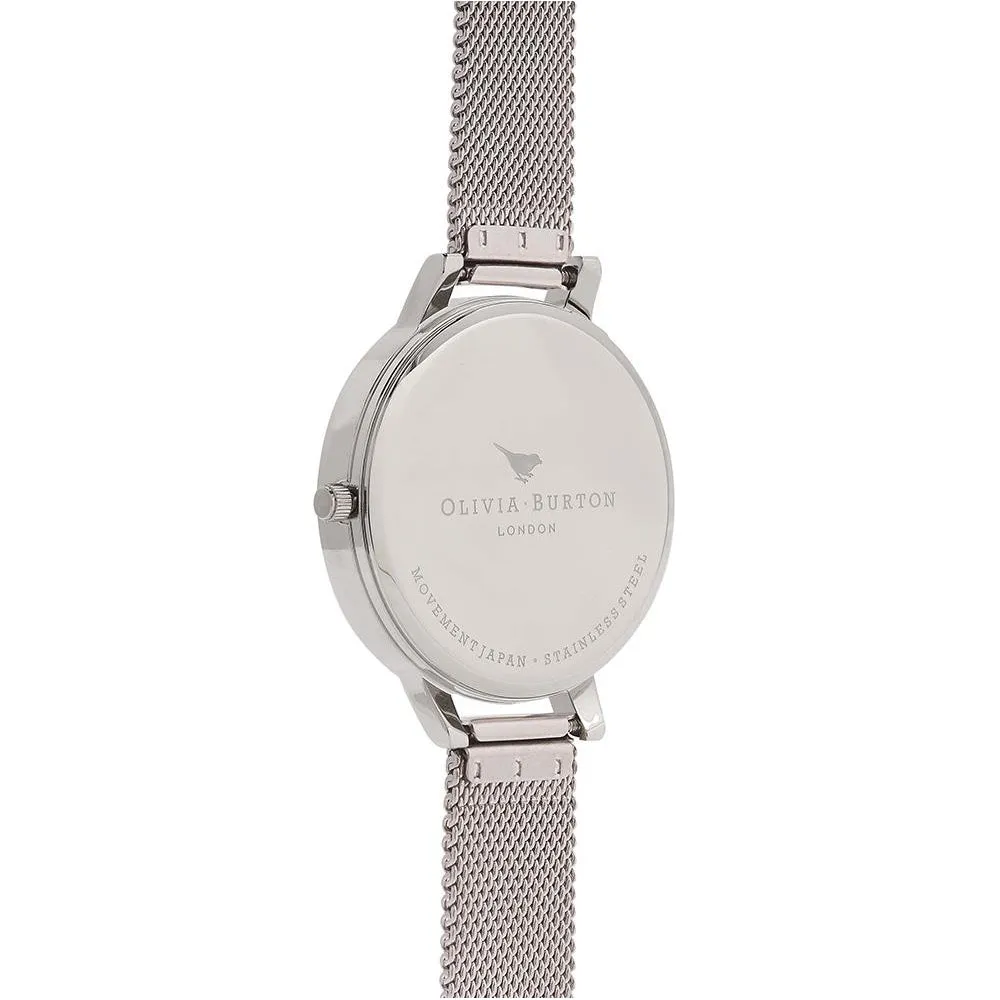 Olivia Burton Silver Mesh Ladies Watch - OB16BD97