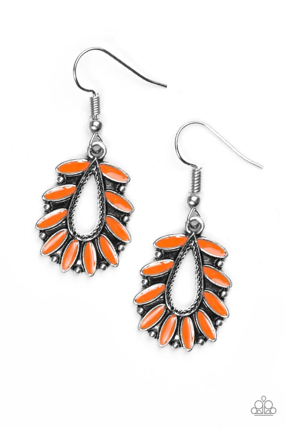 Paparazzi Accessories - Rainforest Romance #L10 - Orange Earrings