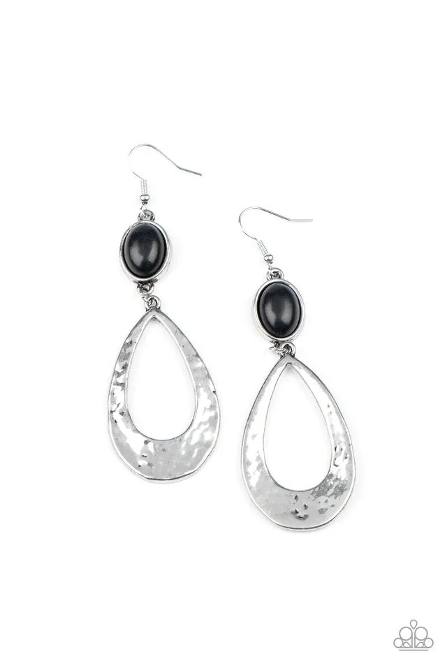 Paparazzi Earring ~ Badlands Baby - Black