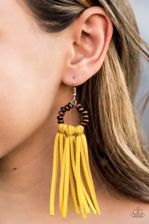 Paparazzi Earring ~ Easy To PerSUEDE - Yellow