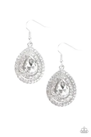 Paparazzi Earring ~ Millionaire Debonair - White