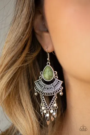 Paparazzi Earring ~ Vintage Vagabond - Green