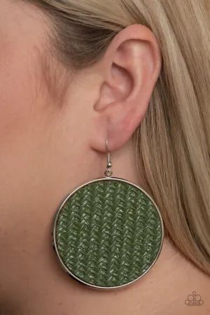 Paparazzi Earring ~ Wonderfully Woven - Green