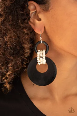 Paparazzi Earrings ~ Beach Day Drama - Black