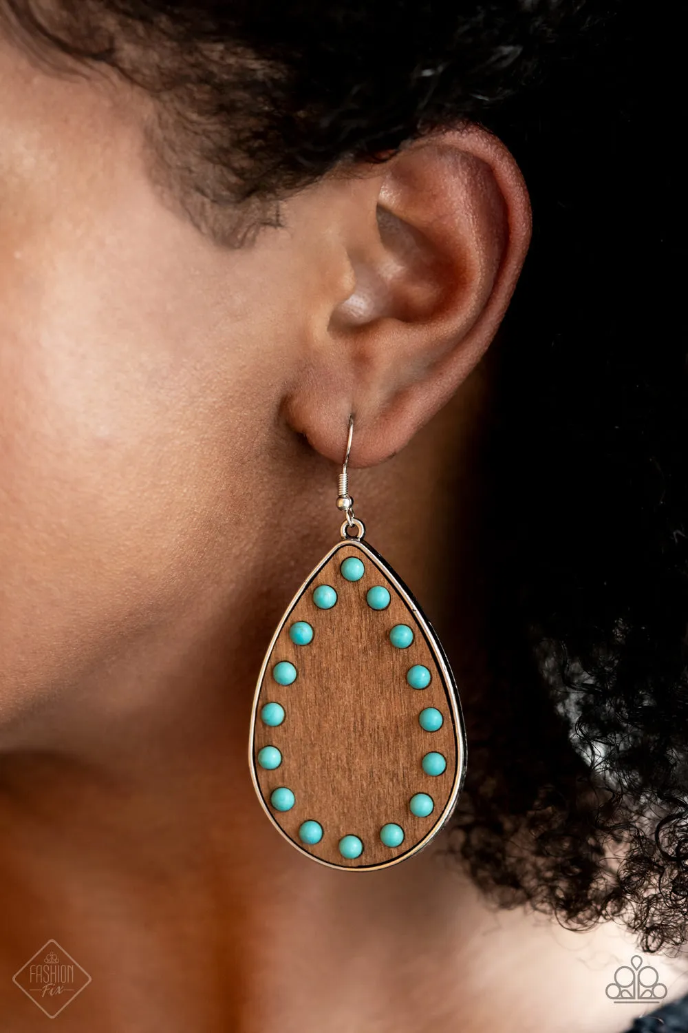 Paparazzi Earrings Fashion Fix June 2021 ~ Rustic Refuge - Blue