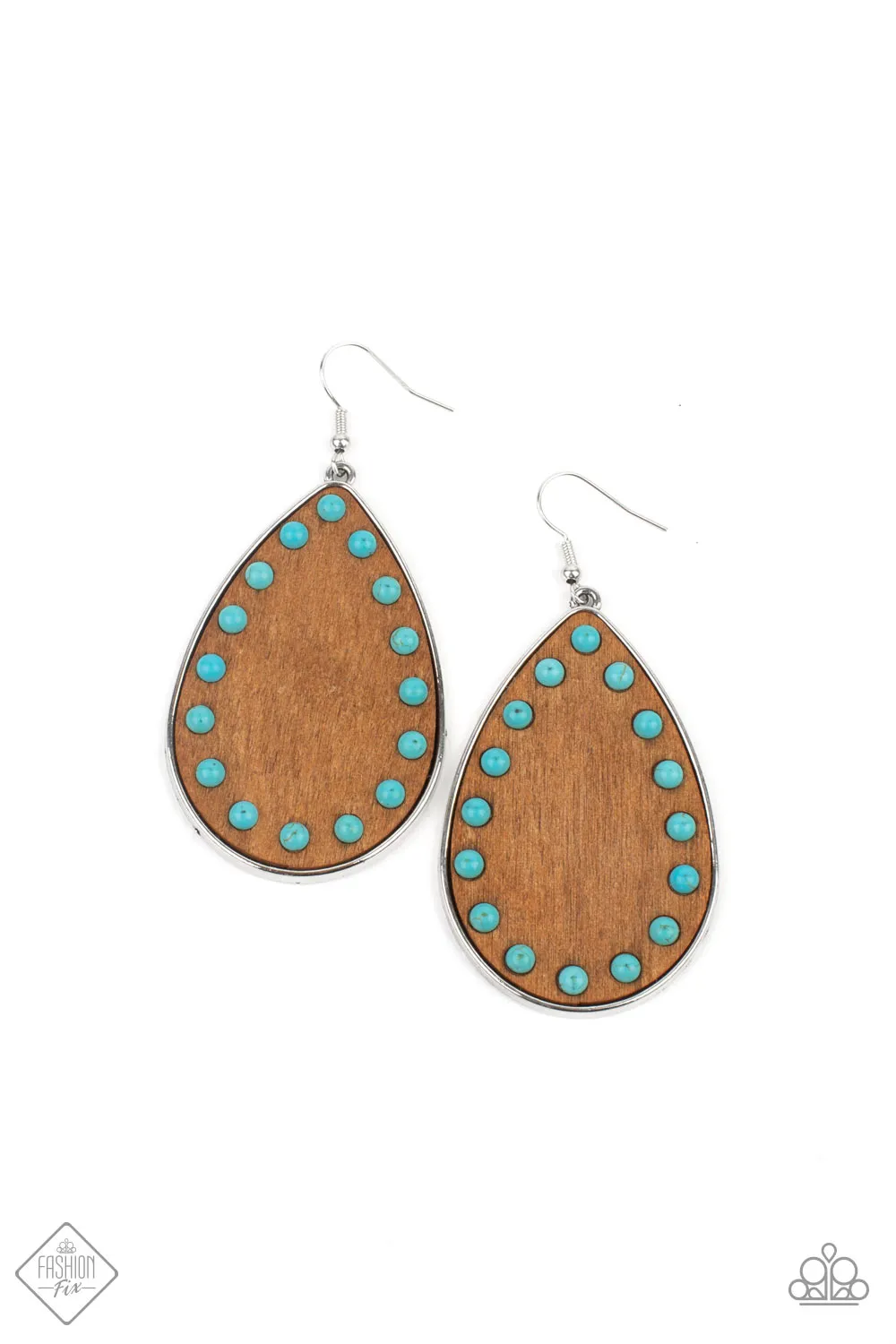 Paparazzi Earrings Fashion Fix June 2021 ~ Rustic Refuge - Blue