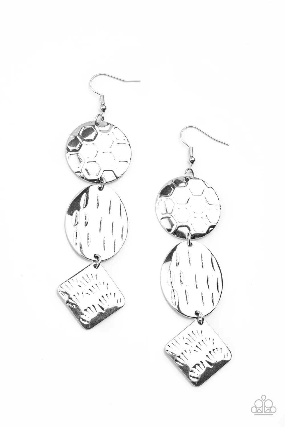 Paparazzi Mixed Movement - Silver Earrings