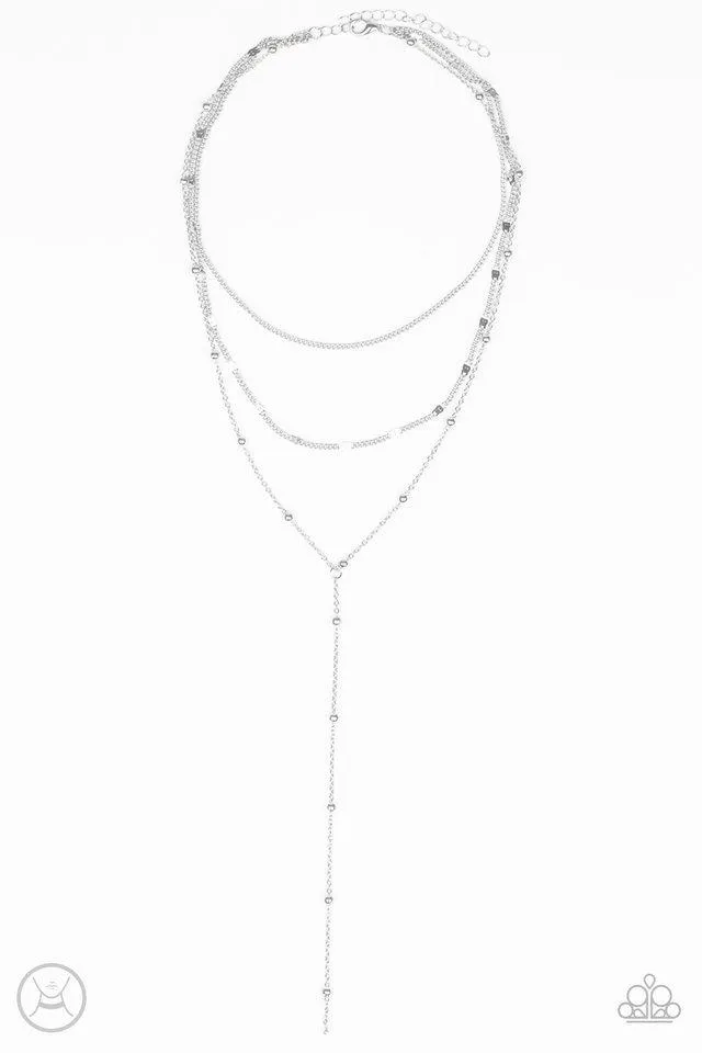 Paparazzi Necklace ~ Think Like A Minimalist - Silver