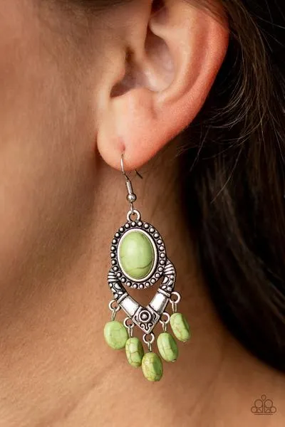 Paparazzi Southern Sandstone - Green Earrings