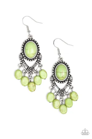 Paparazzi Southern Sandstone - Green Earrings