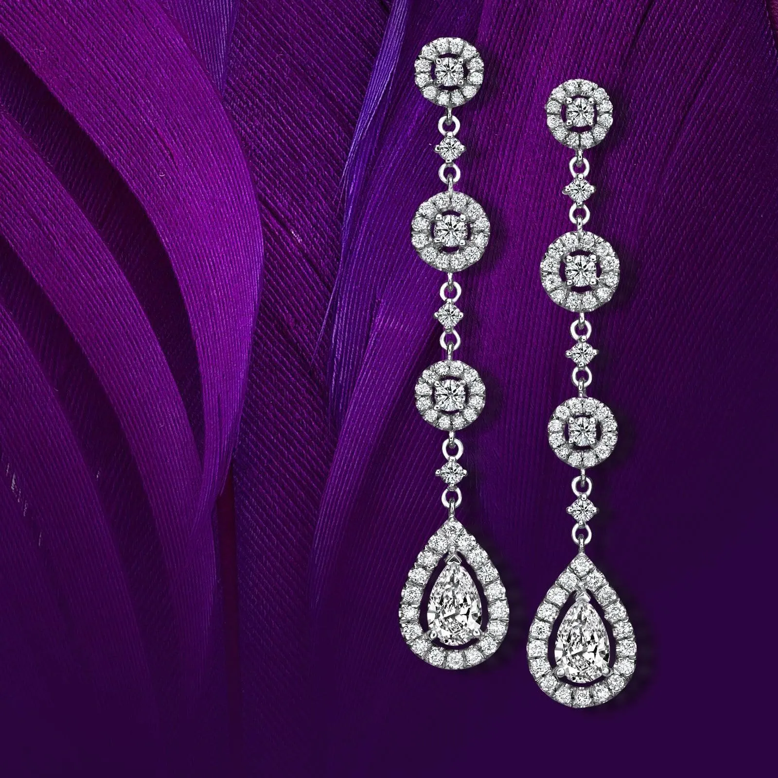 Pearfection 2.01 ct Drop Earrings of Diamonds in 18K White Gold