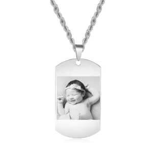 Personalized 1 Photo 1 Name 1 Date  Necklace