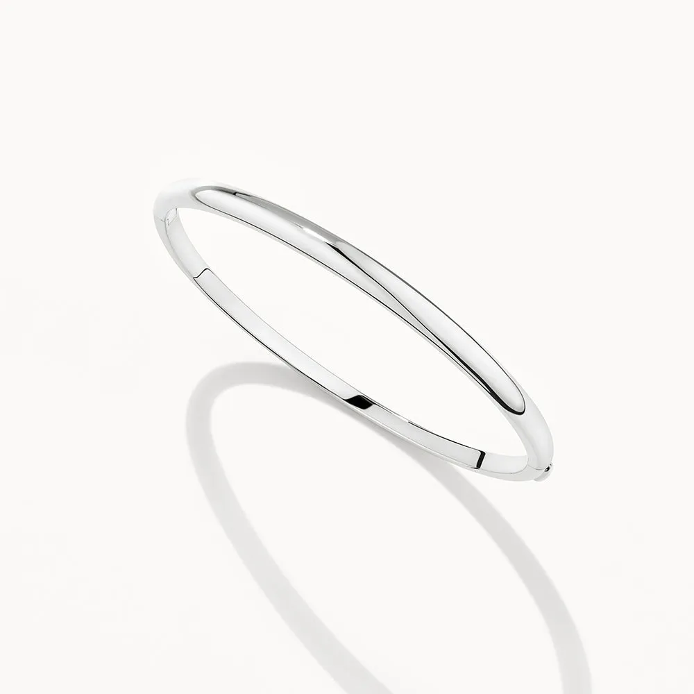 Polished Plain Bangle in Silver