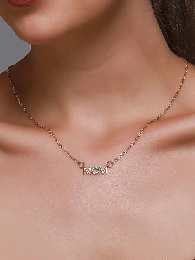 Rhinestone Mom Chain Necklaces