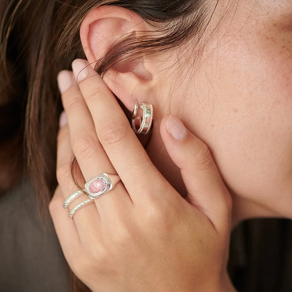 Rhodochrosite Bold Ring Sterling Silver