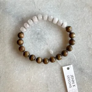 Rose Quartz   Wood Bracelet