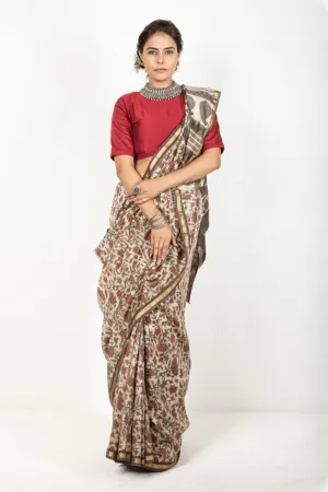 Shades Of Earthy Brown-Rust Saree