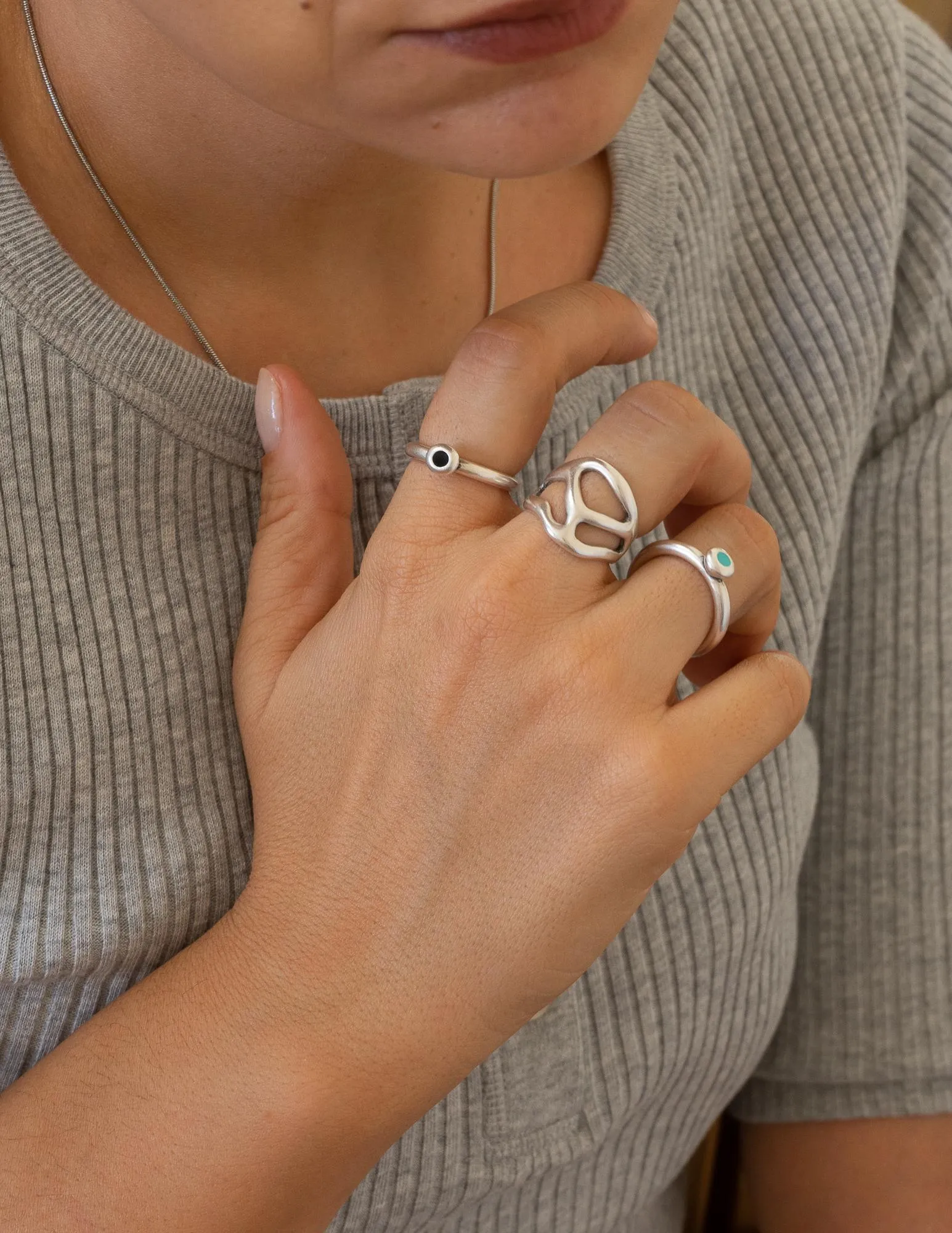 Silver Soft Asymmetric Ring