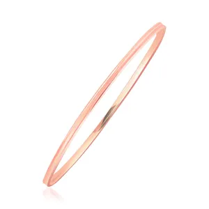 Size: 8'' - 14k Rose Gold Concave Motif Thin  Stackable Bangle