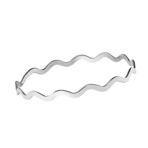 Slim Wave Sterling Silver Bangle