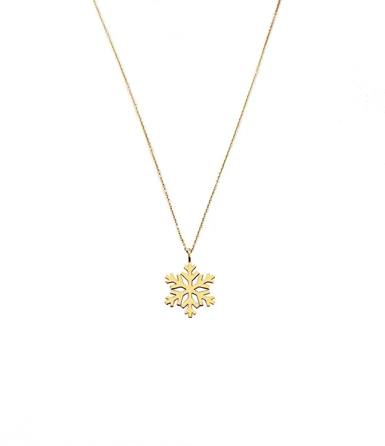 Snowflake Charm Necklace - Minimalist Necklace For Women