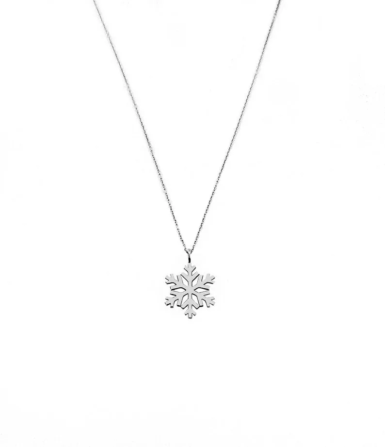 Snowflake Charm Necklace - Minimalist Necklace For Women