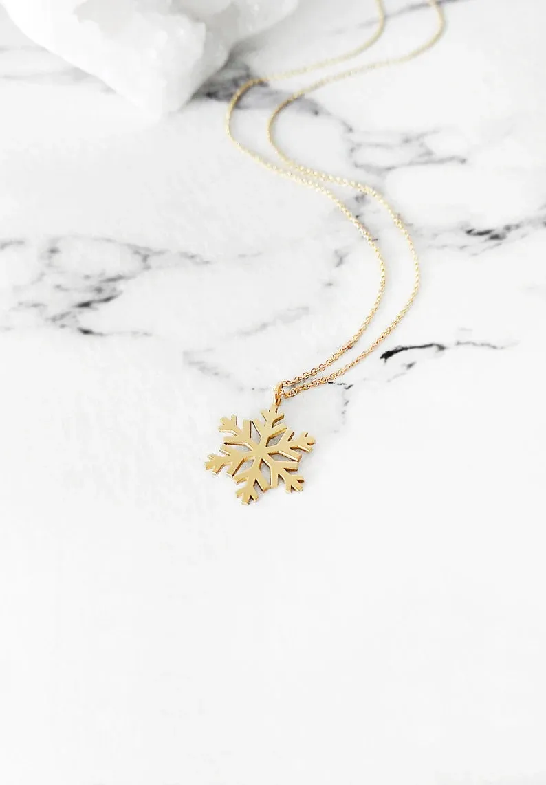 Snowflake Charm Necklace - Minimalist Necklace For Women