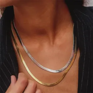 Stainless Steel Herringbone Necklace