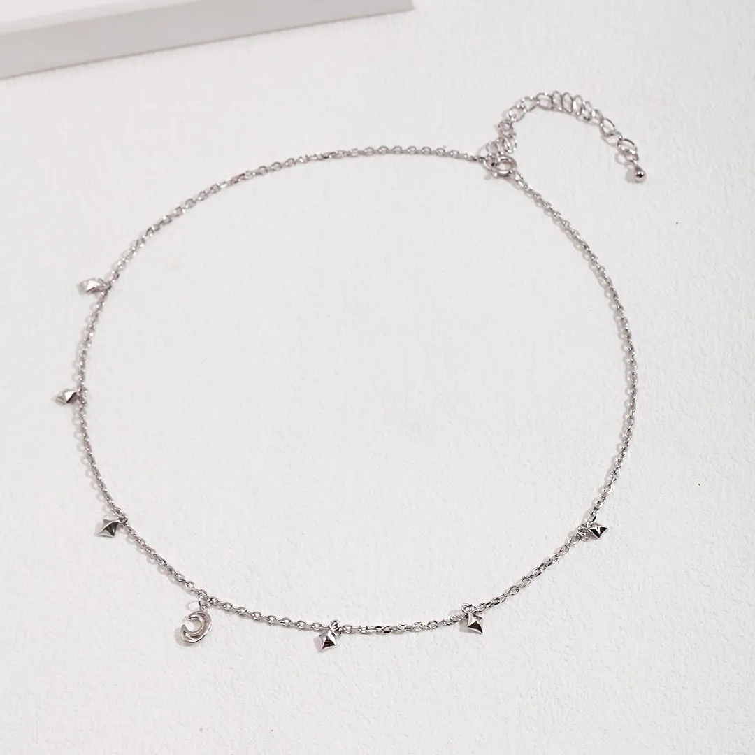 Starry Crescent: Sterling Silver Necklaces