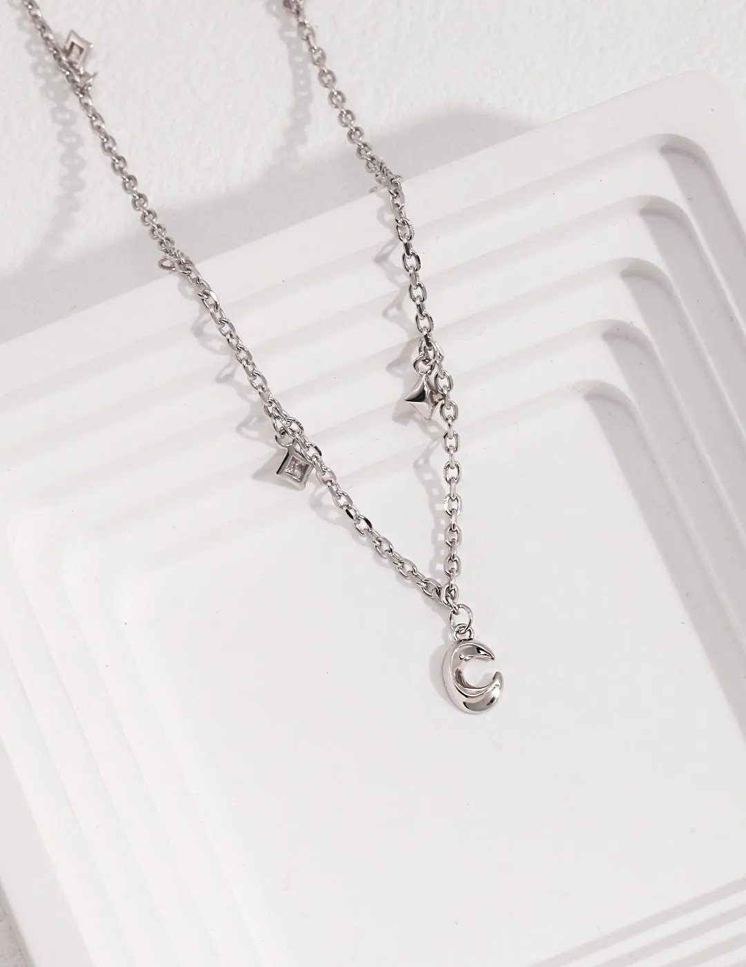 Starry Crescent: Sterling Silver Necklaces