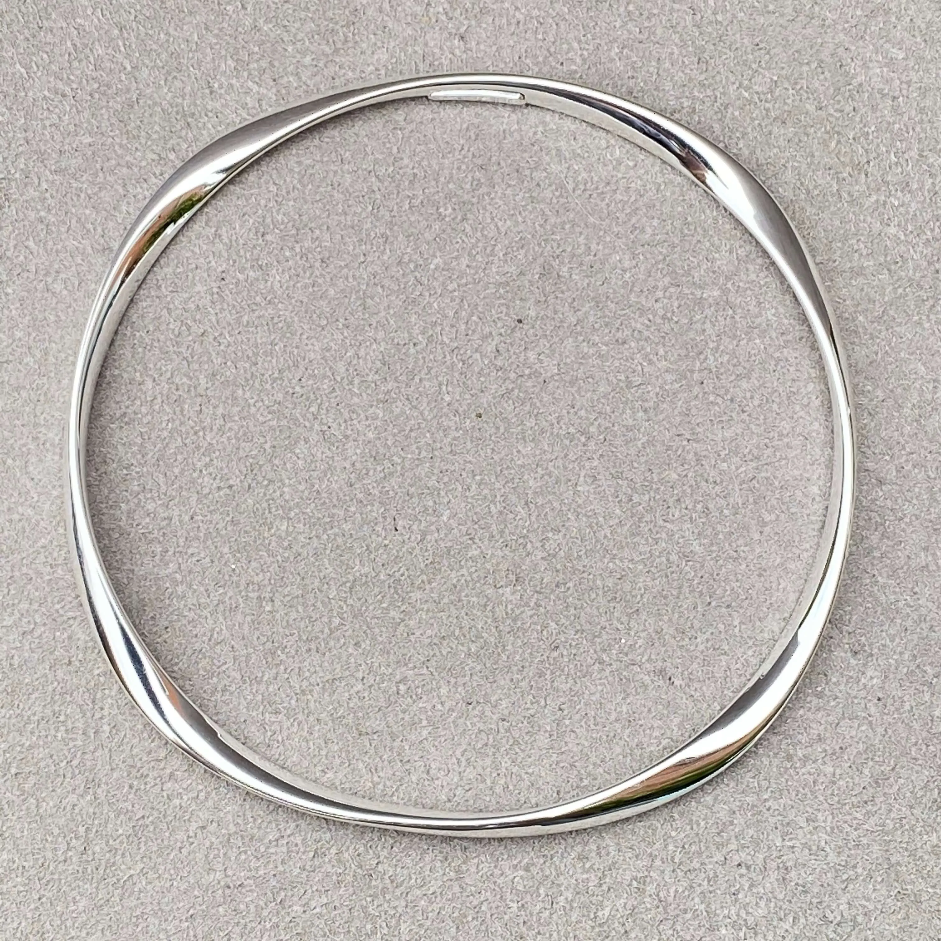 Sterling Silver Soft Twist Organic Slave Bangle