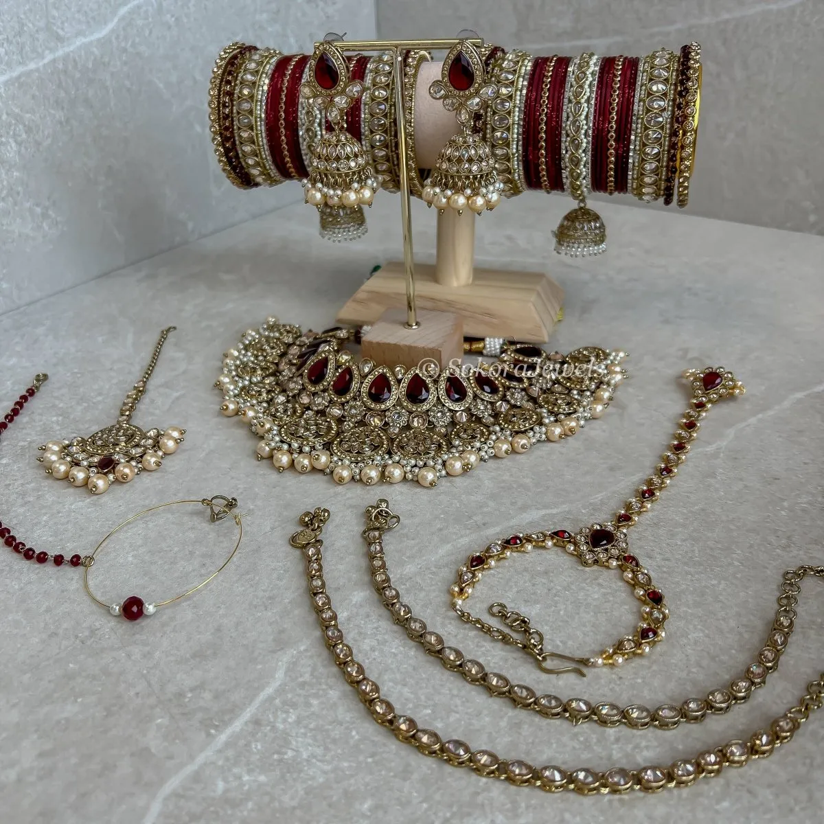 Tamanah Complete Bridal set - Maroon