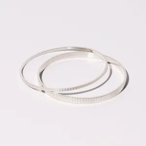 Thin or Medium Ridge Bangle Bracelet - Sterling Silver