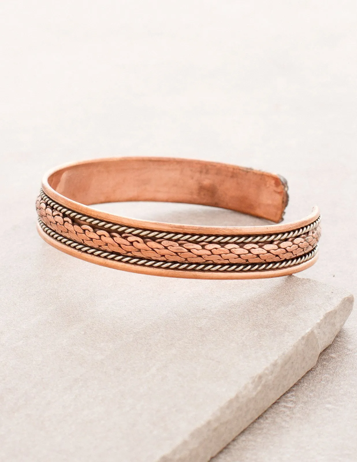 Tibetan Rope Copper Healing Bangle