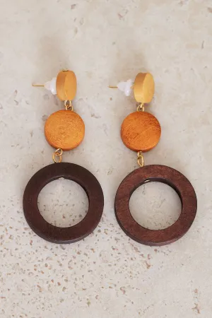 Timber Circle Drop Earrings