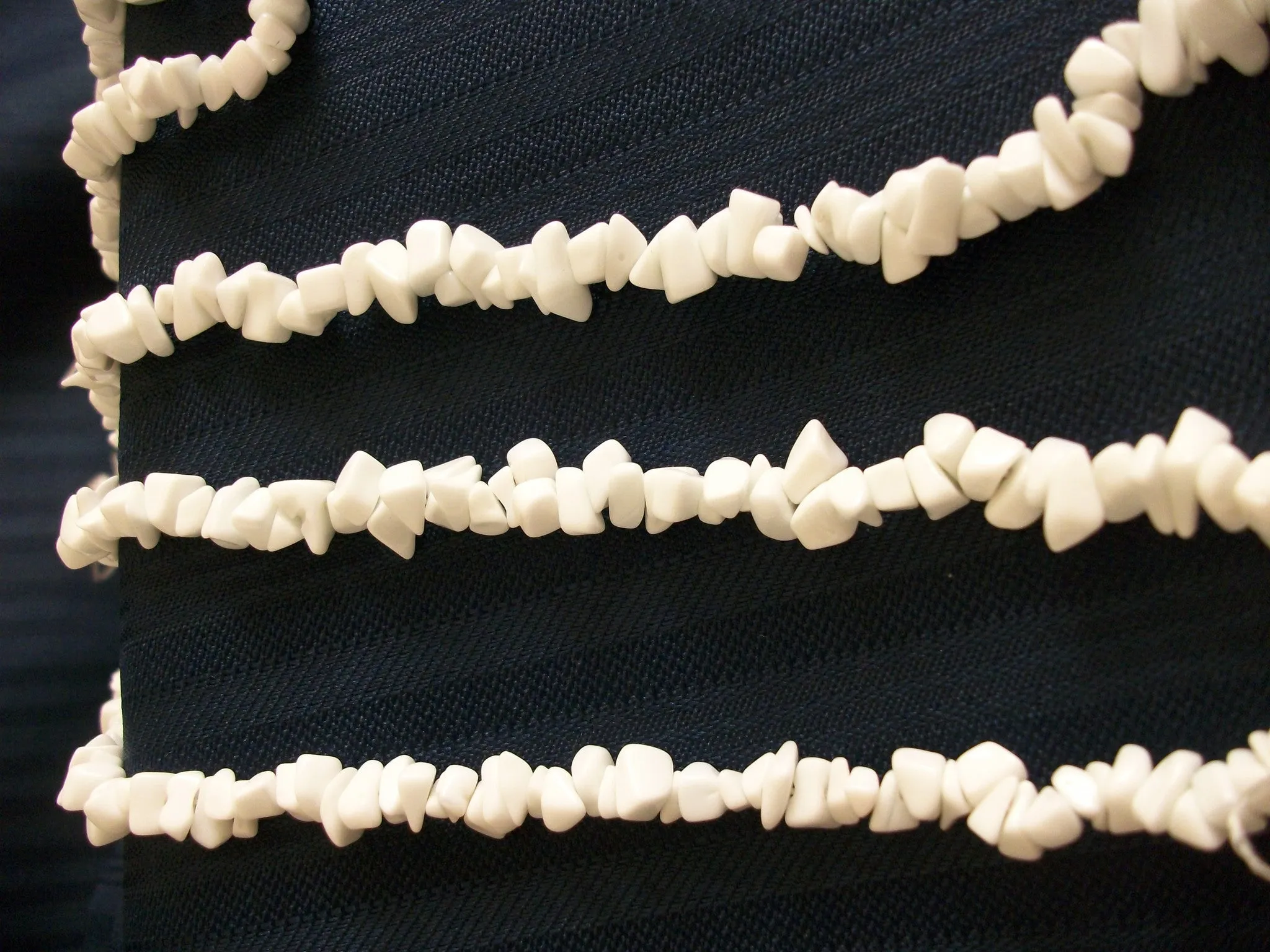 Trim 551 Ceramic Irregular White Trim Beads Craft Shieno Sarees