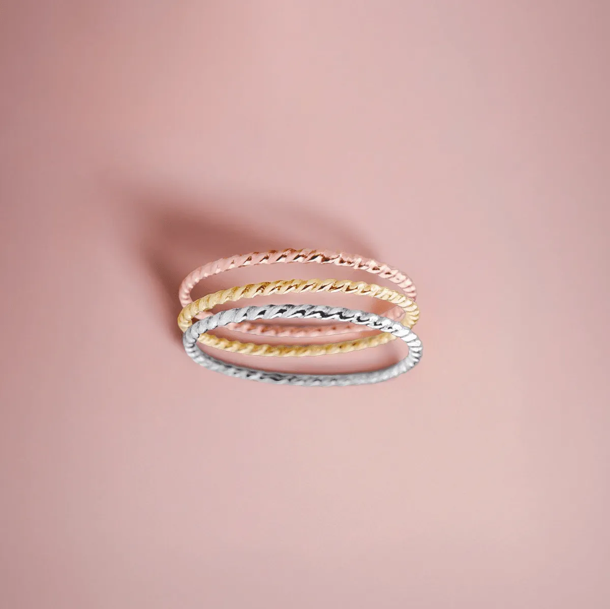 Trio of Braided Rope Stacking Rings