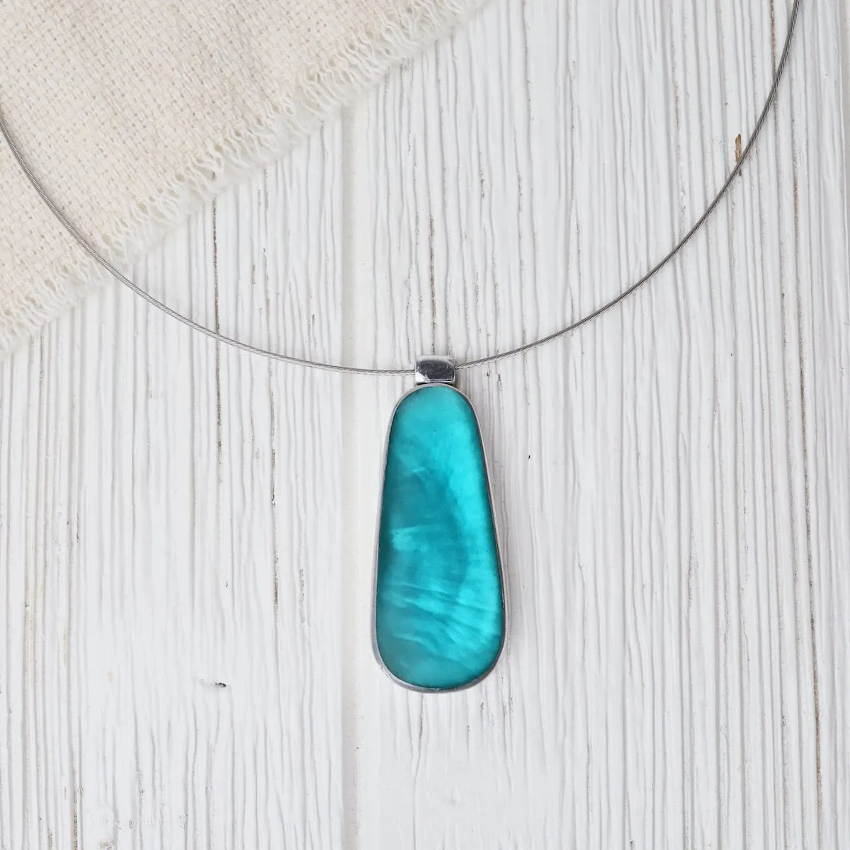 Turquoise Oval Pendant Necklace