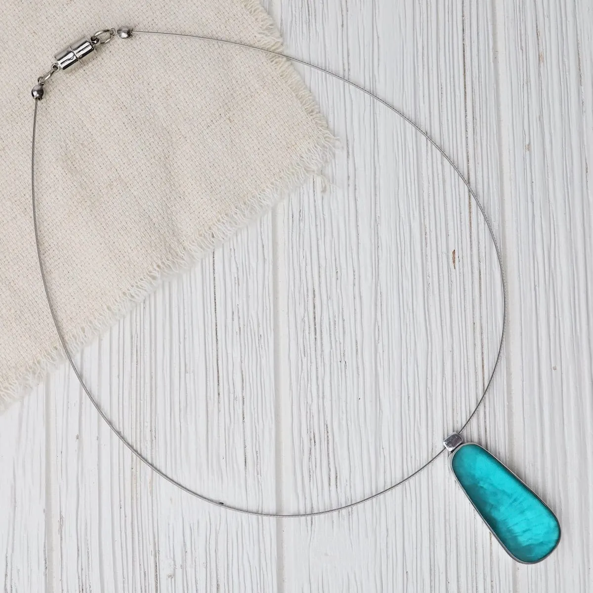 Turquoise Oval Pendant Necklace