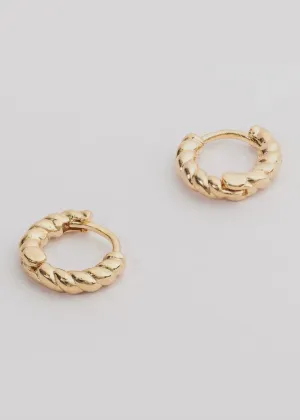 Twisted Rope 18 Karat Gold Dipped Huggie Earrings